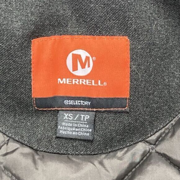 Merrell Select Dry Pea Coat XS Gray Insulated Winter Long Classic Elegant Jacket - Picture 15 of 16